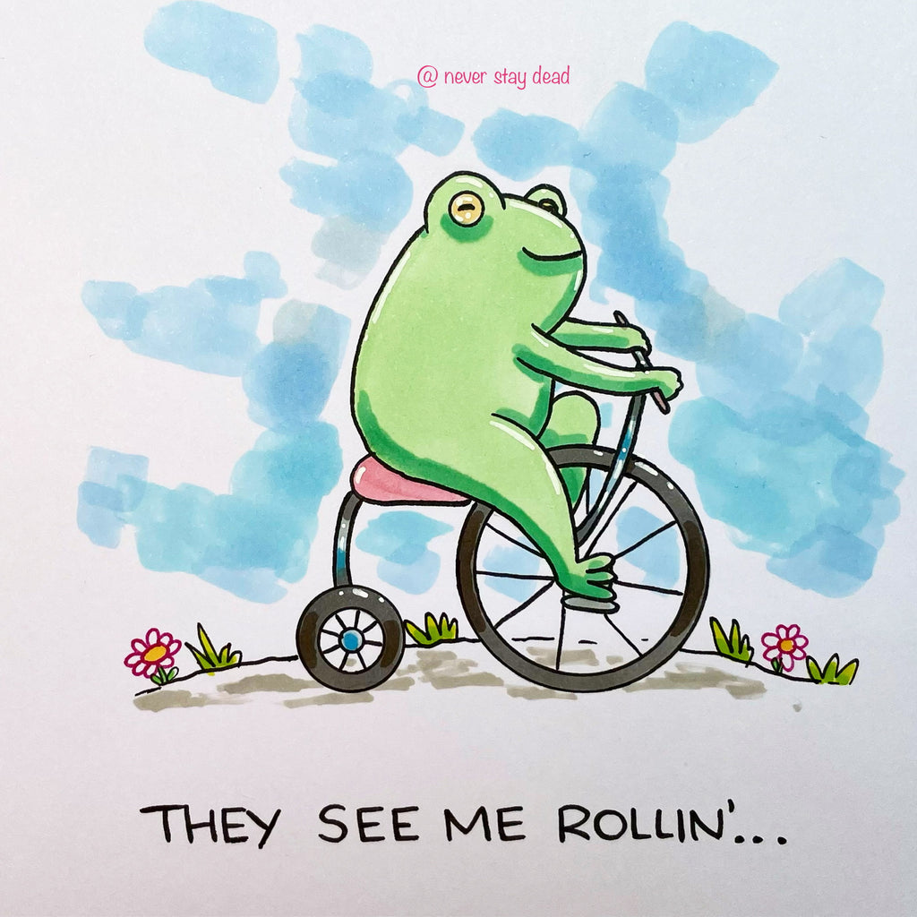 Mini Original ‘Frog High Wheeling’ Drawing (A5)