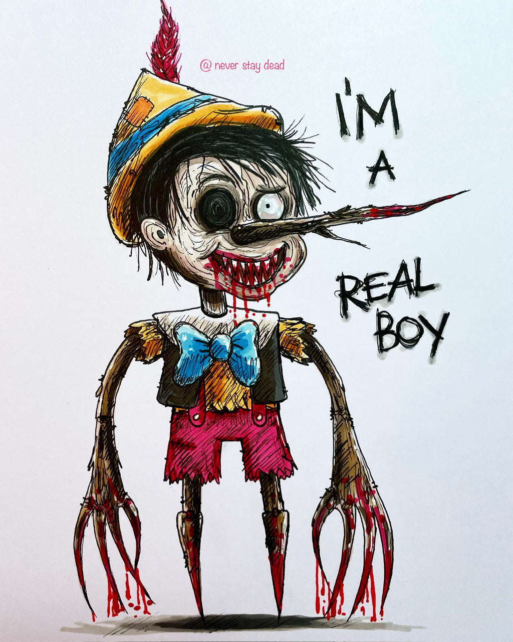 Mini Original ‘I’m A Real Boy’ Drawing (A5)