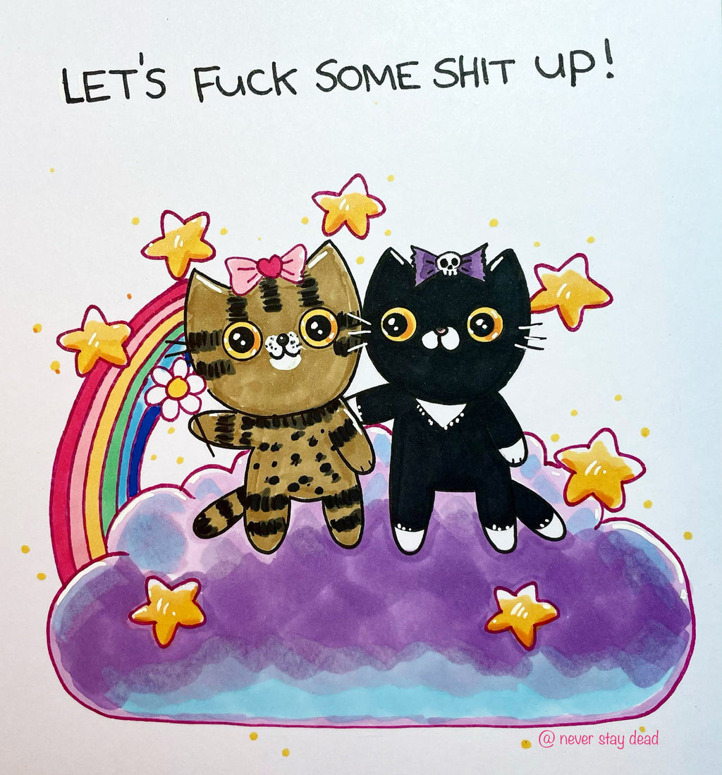 Mini Original ‘Let’s F Some S Up’ Drawing (A5)