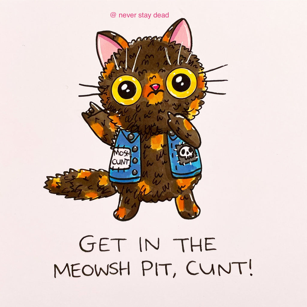 Mini Original ‘Meowsh Pit Kitty’ Drawing (A5)