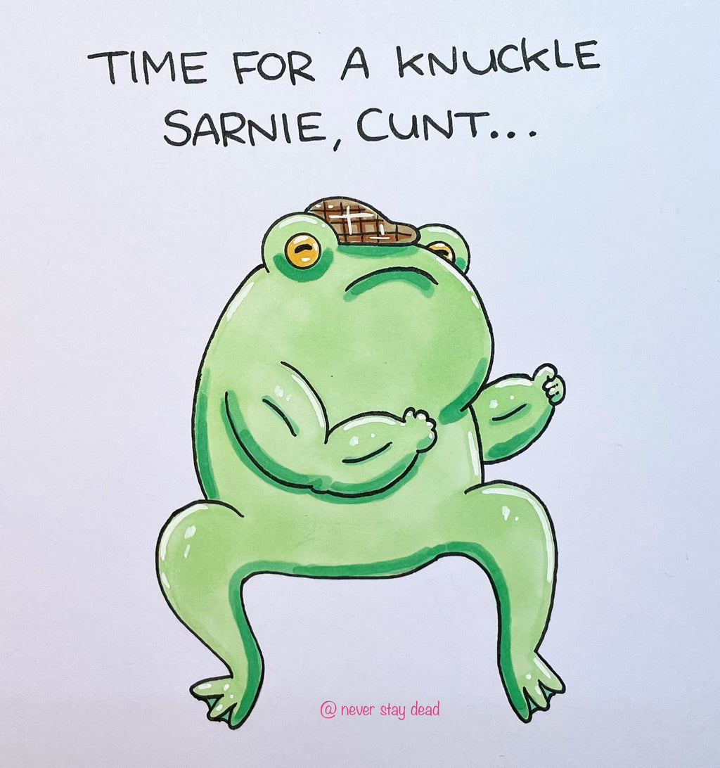 Mini Original ‘Brawler Frog’ Doodle (A5)