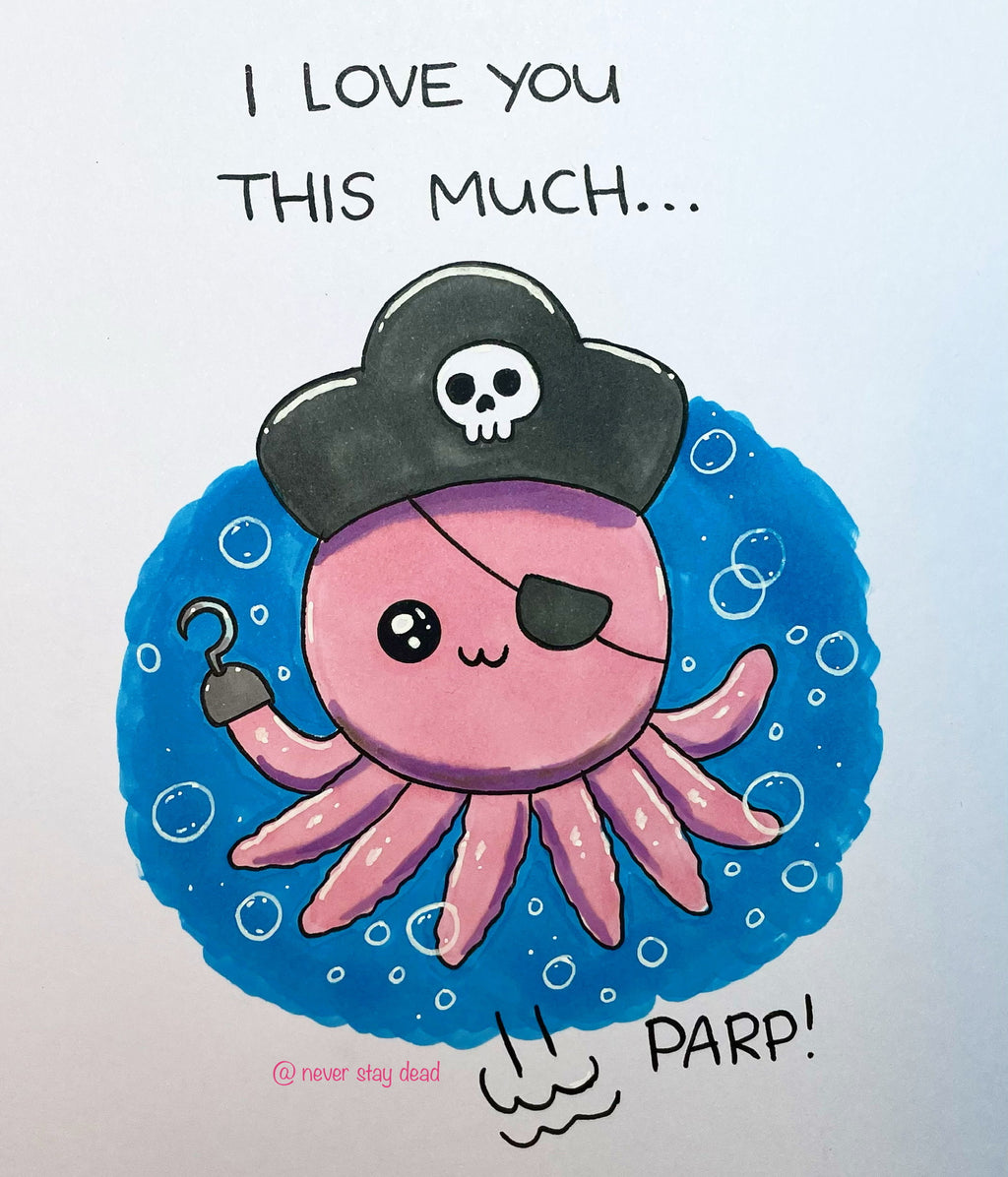 Mini Original ‘Pirate Octo’ Doodle (A5)