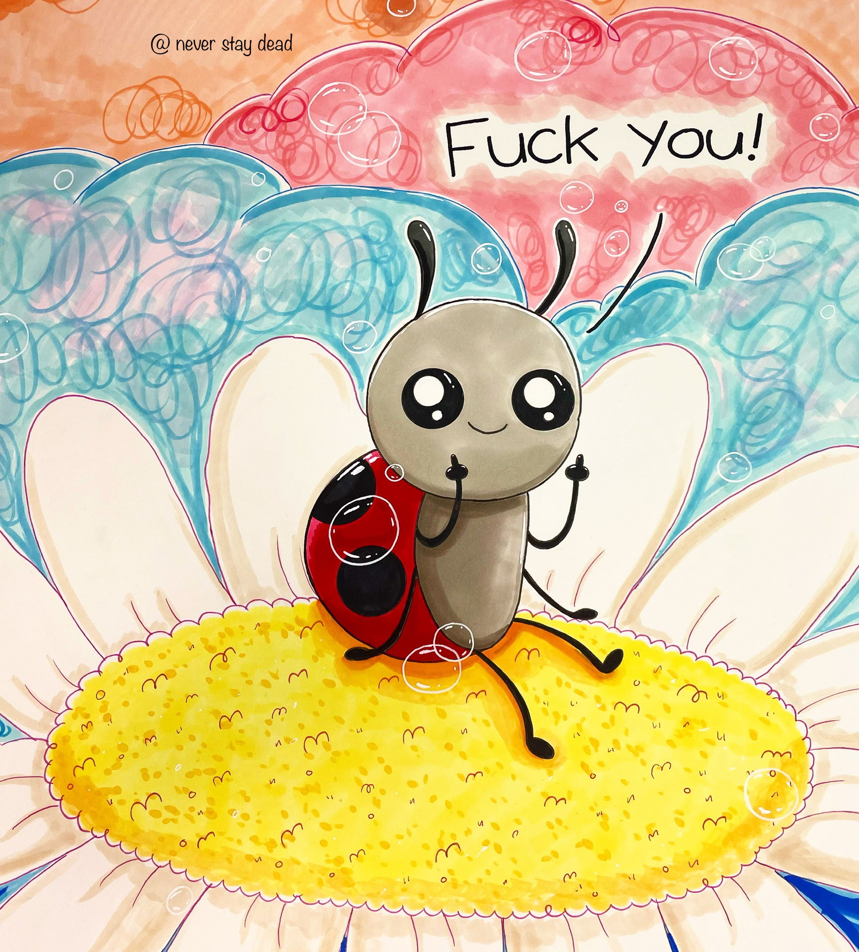 Original ‘Swirly Ladybird’ Drawing (A2)