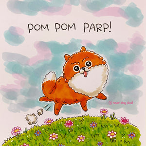 Mini Original ‘Pom Pom Parp!’ Drawing (A5)