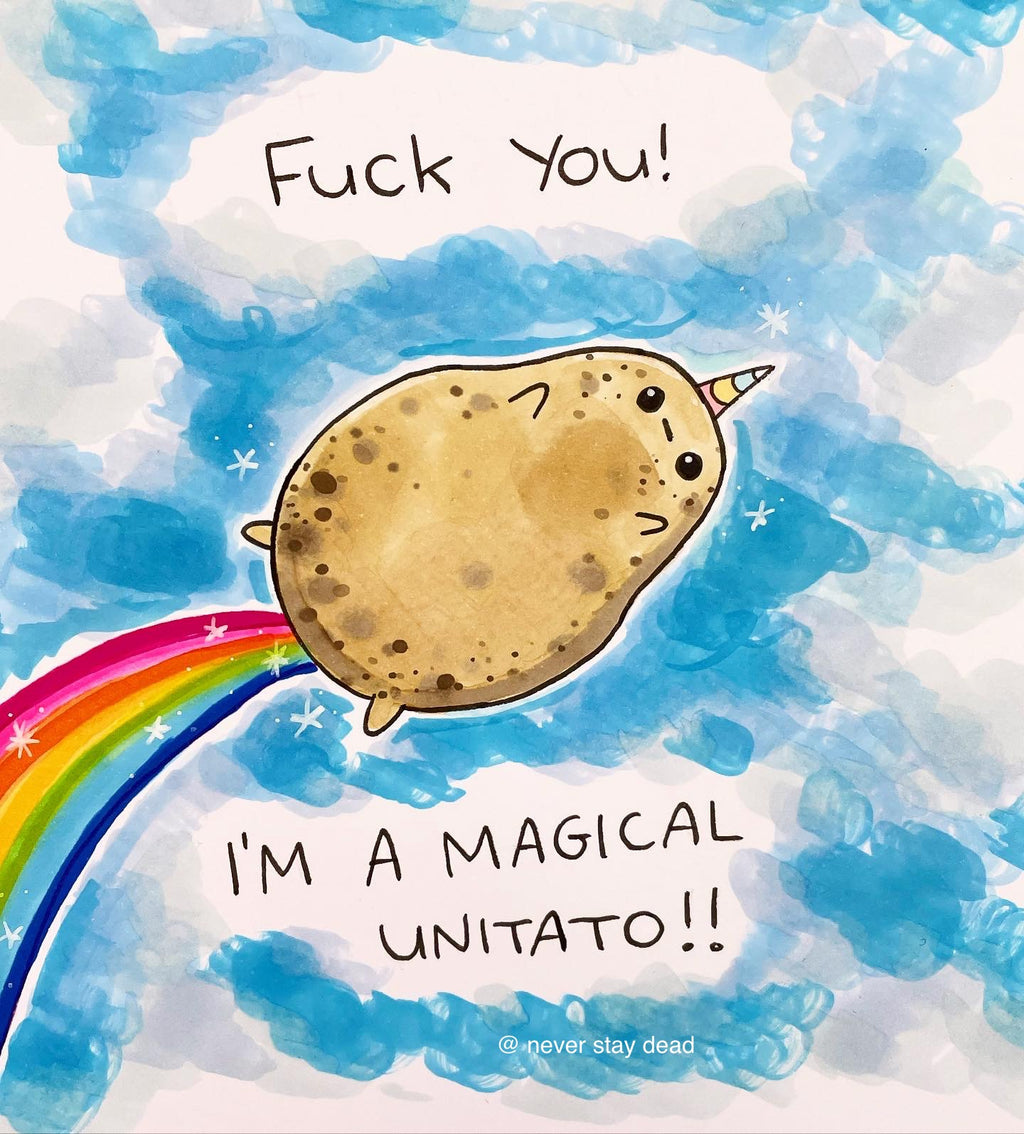 Mini Original ‘Unicorn Potato’ Drawing (A5)