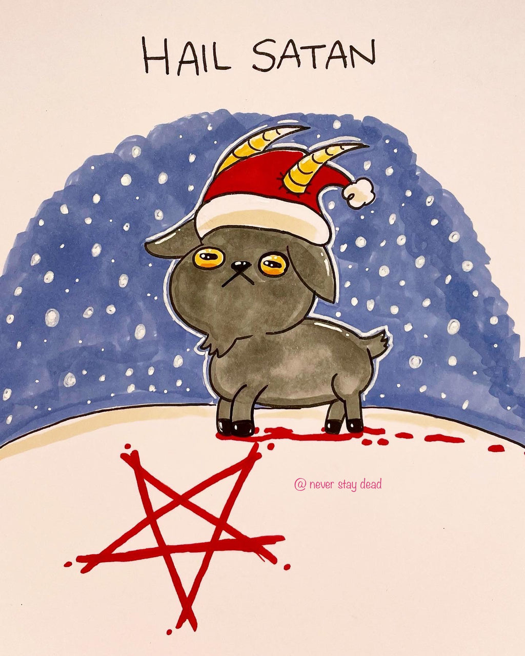 Mini Original ‘Hail Satan’ Drawing