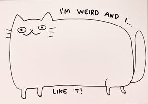Mini Original ‘Freehand Weird Cat’ Doodle