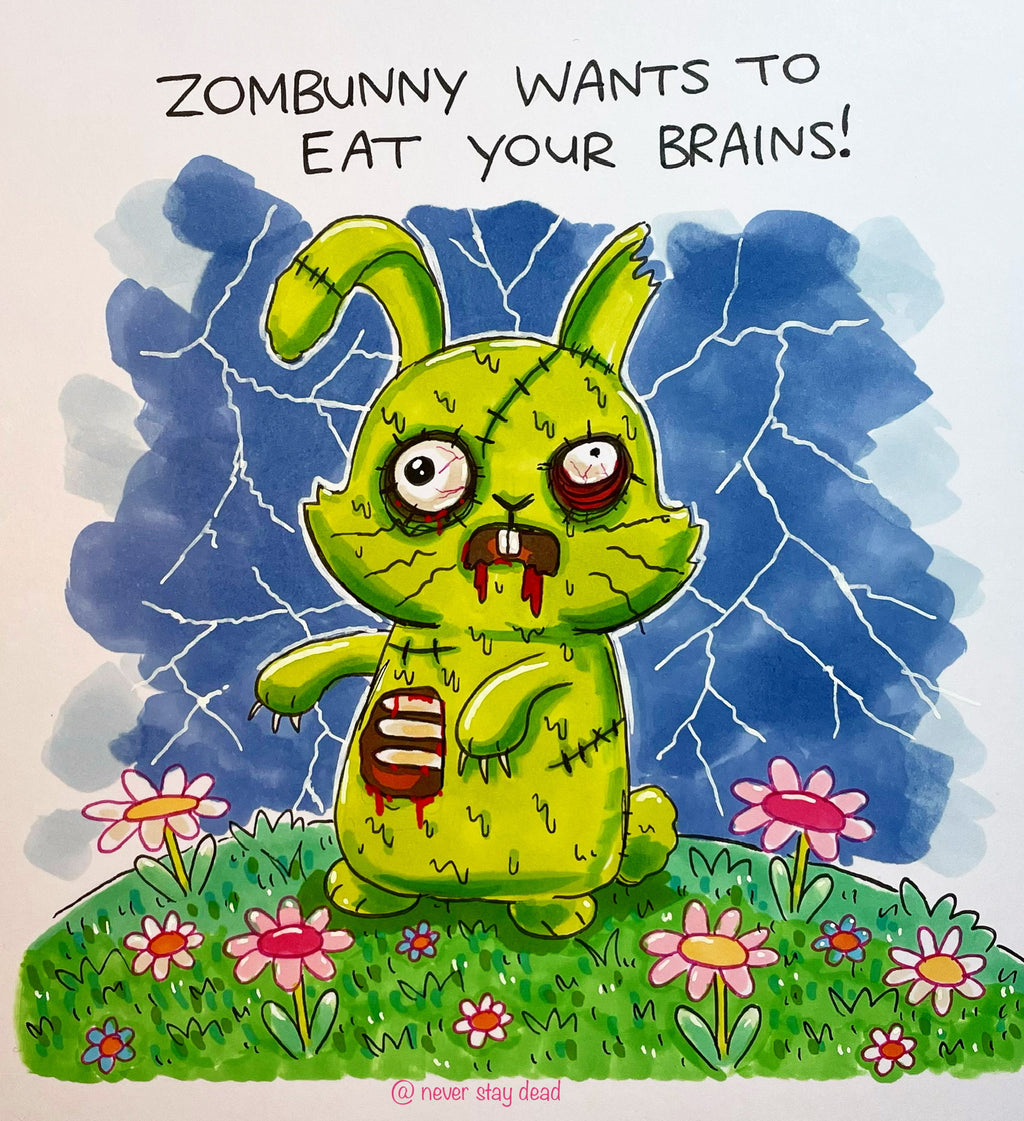 Mini Original ‘Zombunny’ Drawing (A5)