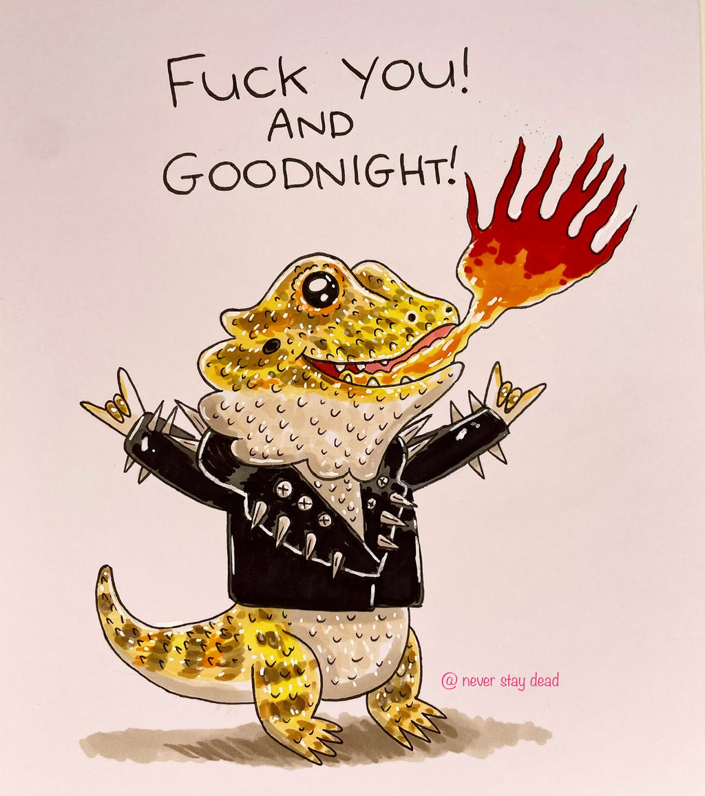 Mini Original ‘F You & G’Night’ Drawing (A5)