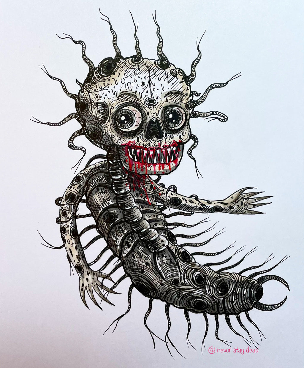 Mini Original ‘Bug Skull Boy’ Drawing (A5)