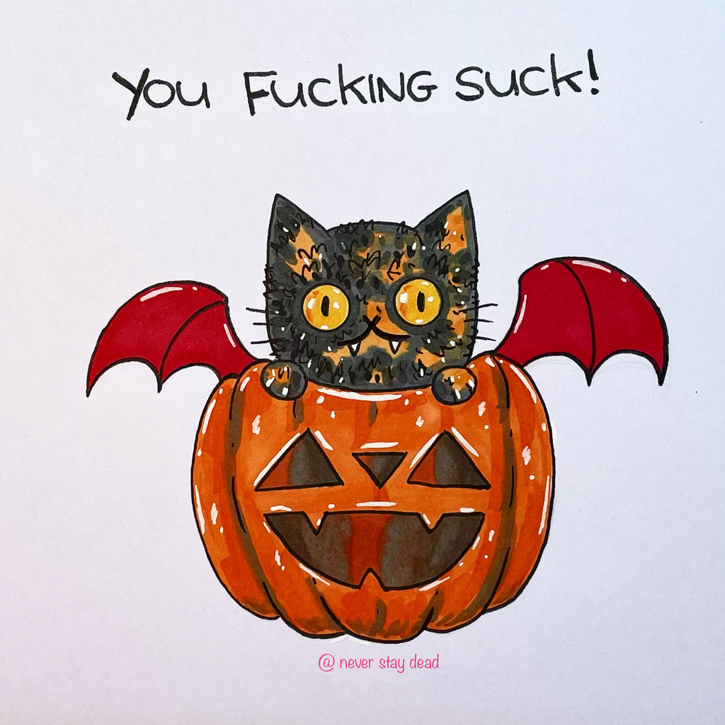 Mini Original ‘Pumpkin Cat’ Doodle (A5)