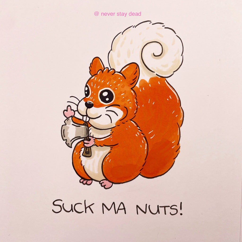 Mini Original ‘Axe Squirrel’ Drawing (A5)