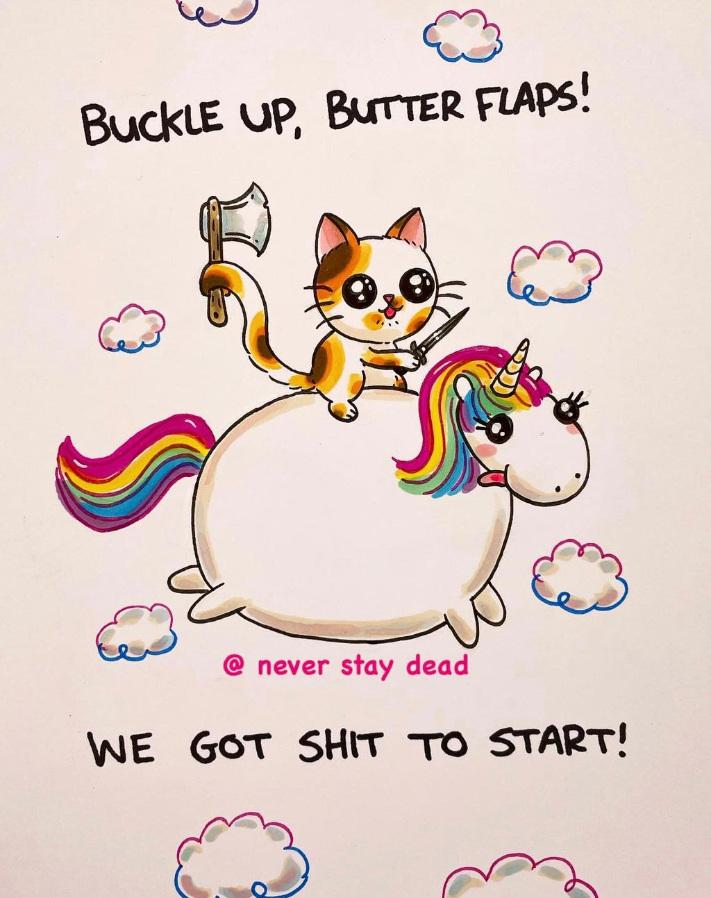 Mini Original ‘Buckle Up…’ Drawing