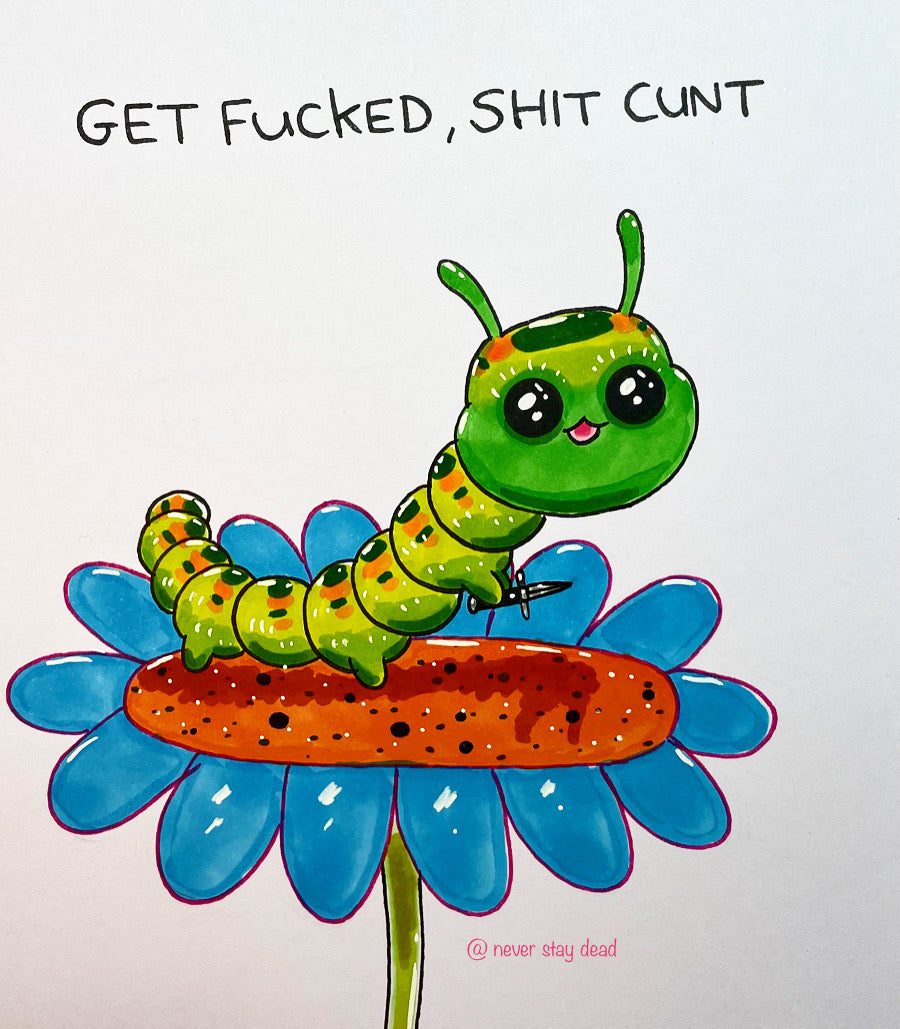Mini Original ‘Cute Caterpillar’ Drawing (A5)