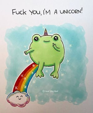 Mini Original ‘Frog Unicorn’ Doodle (A5)