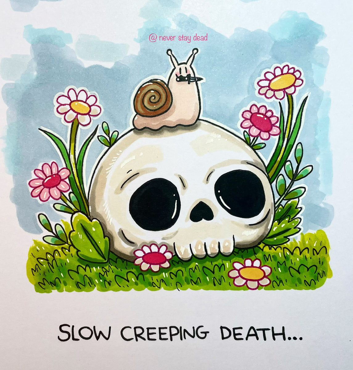 Mini Original ‘Slow Creeping Death’ Drawing (A5) – Never Stay Dead