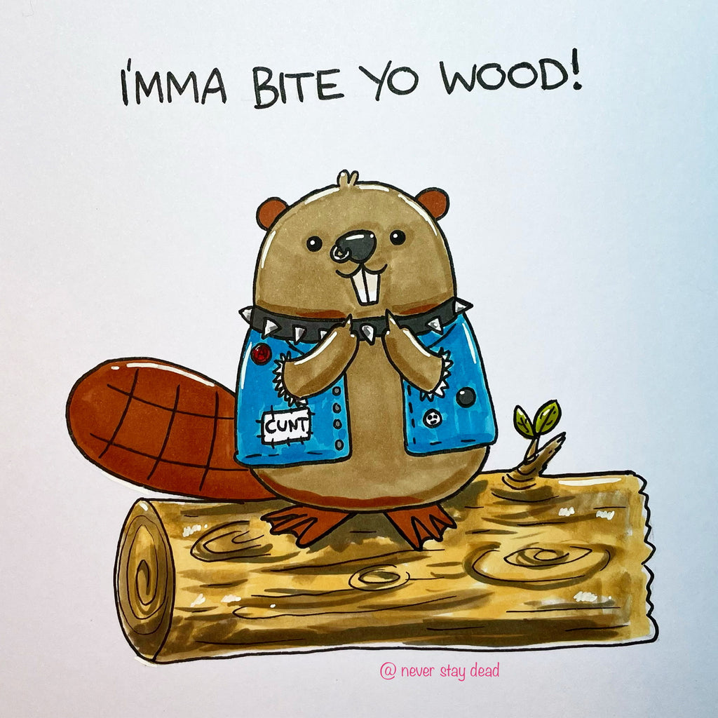 Mini Original ‘Punk Rock Beaver’ Doodle (A5)