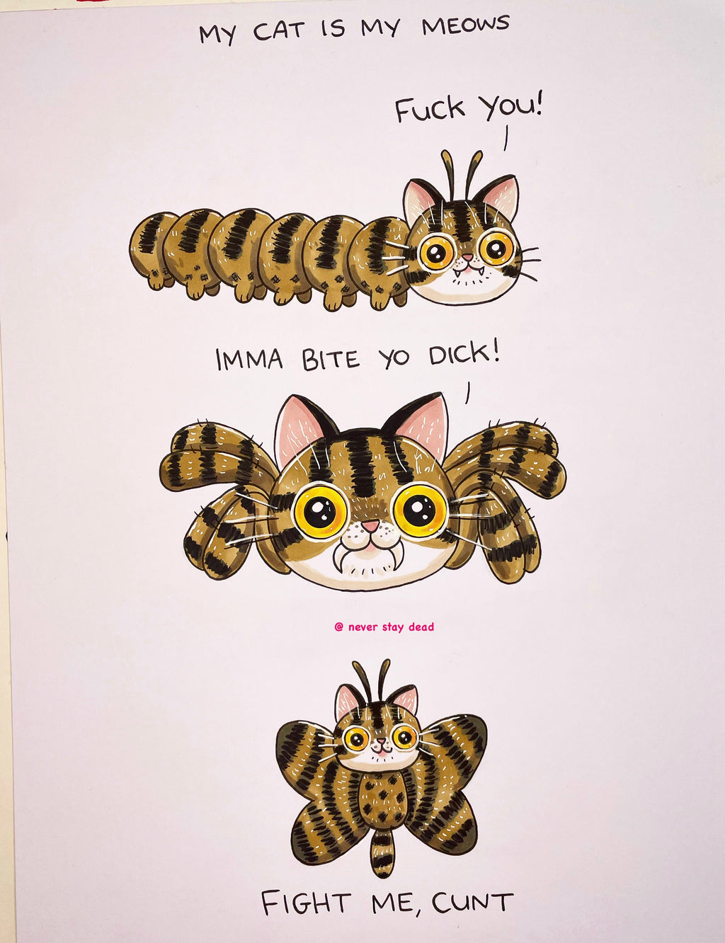 Original Art ‘My Cat Is My Meows’ Drawing (A4)