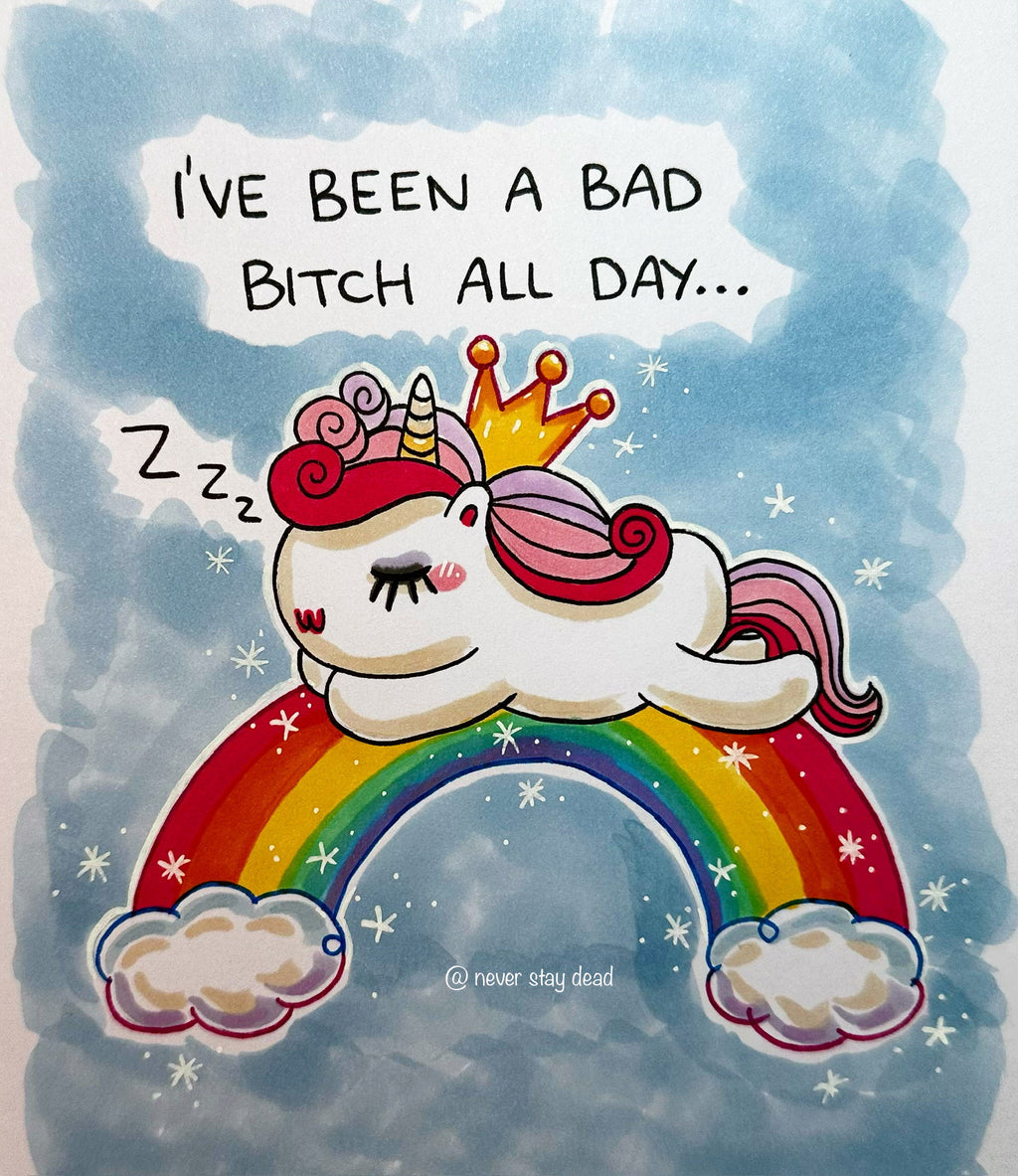 Mini Original ‘Unicorn Queen’ Doodle (A5)