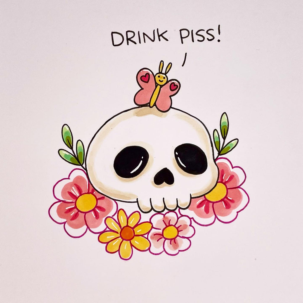 Mini Original ‘Butterfly Skull’ Doodle (A5)
