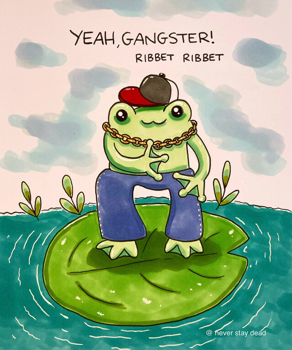 Mini Original ‘Hip-Hop Frog’  Drawing (A5)