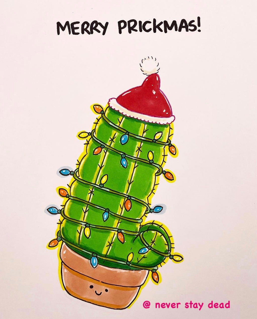 Mini Original ‘Merry Pr!ckmas’ Drawing (A5)