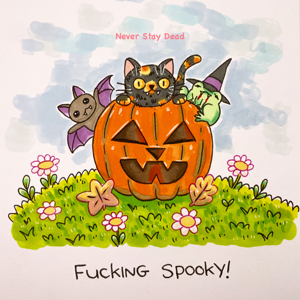 Mini Original ‘Spooky Pumpkin’ Drawing (A5)