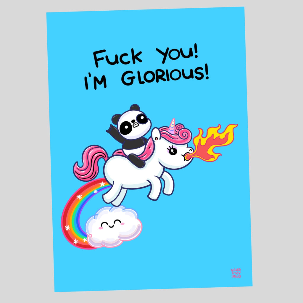 ‘Panda Riding Unicorn’ Print (A4)