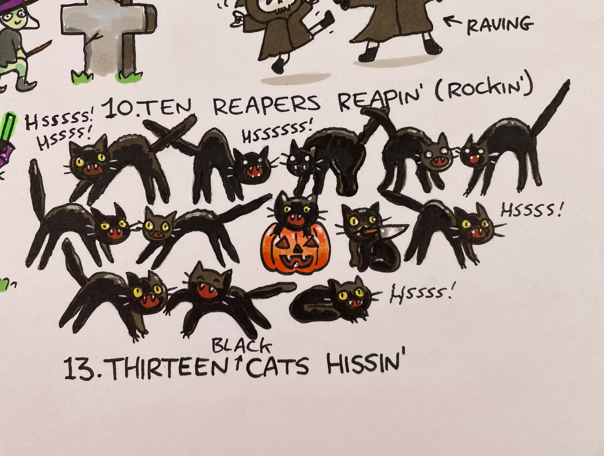 Original ‘13 Days Of Halloween’ Doodle Sheet