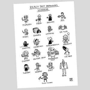 ‘Really Bad Horror Drawings’ Mini Print (A5)