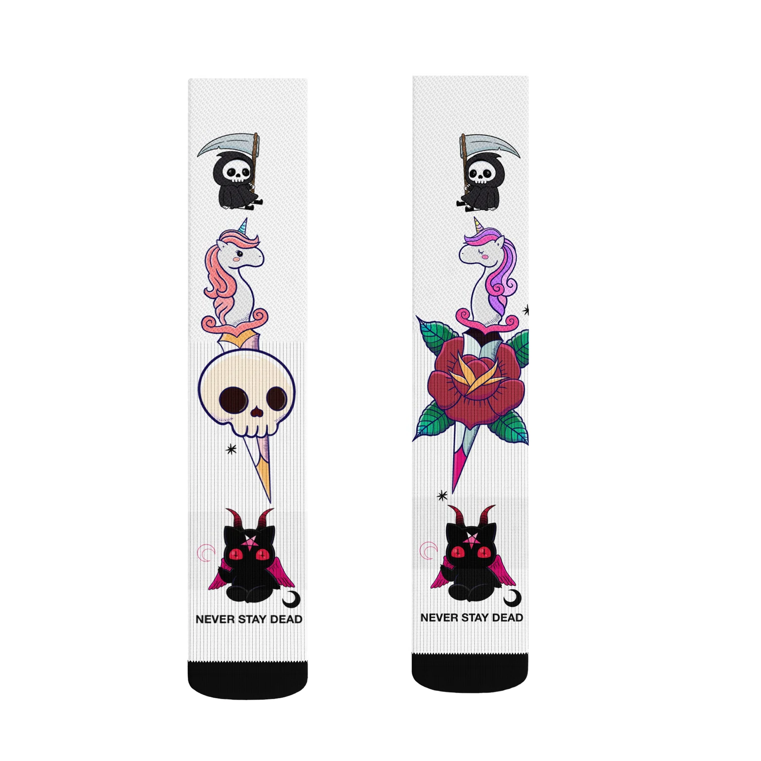 'Tattoo Print' Crew socks