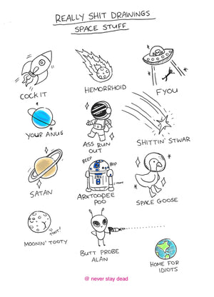 Original ‘Really Bad Space’ Doodle Sheet (A4)