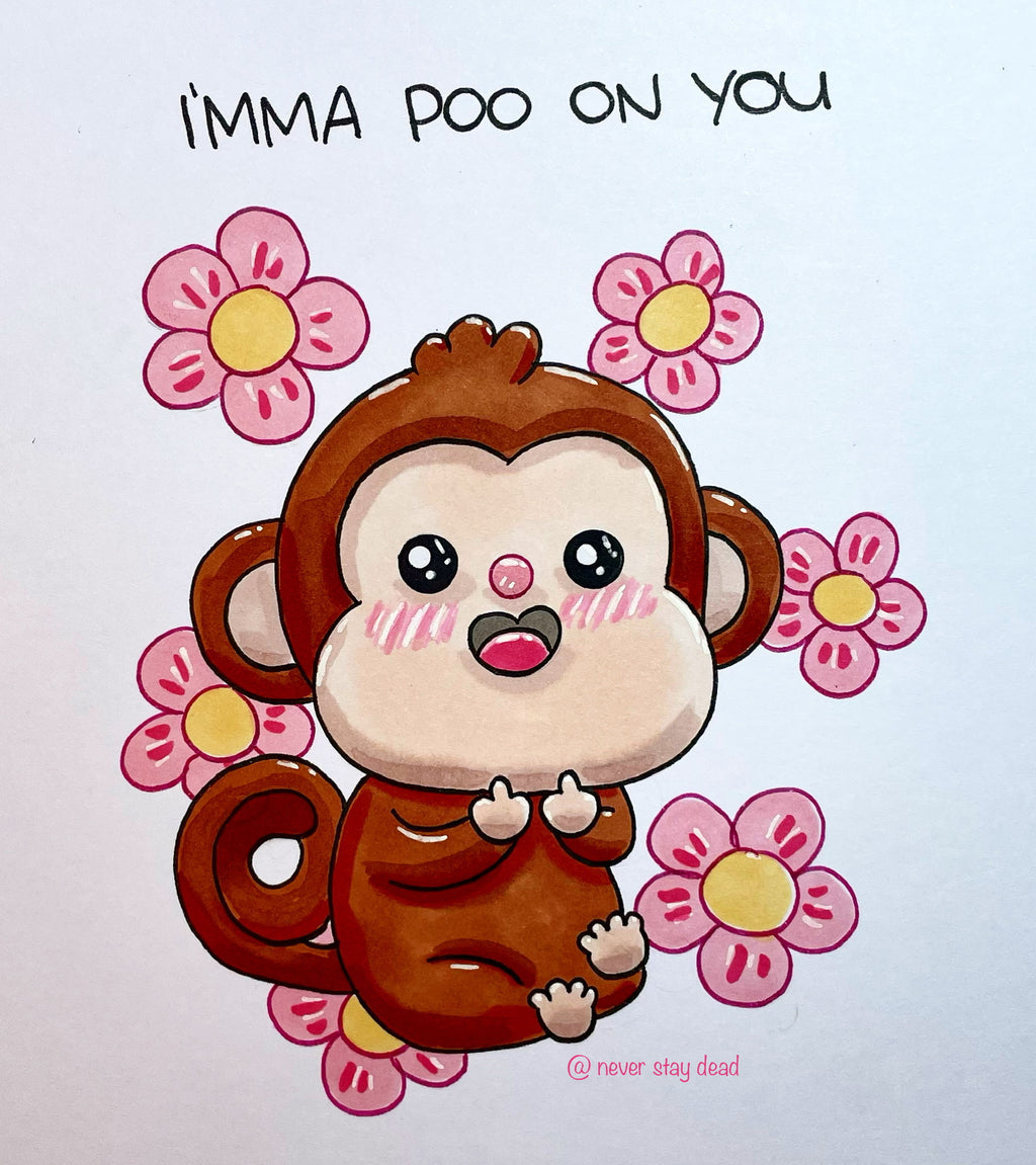 Mini Original ‘Imma… Monkey’ Drawing (A5)