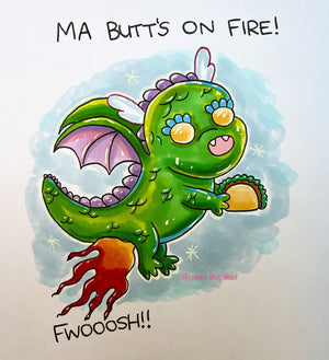 Mini Original ‘Taco Dragon’ Doodle (A5)