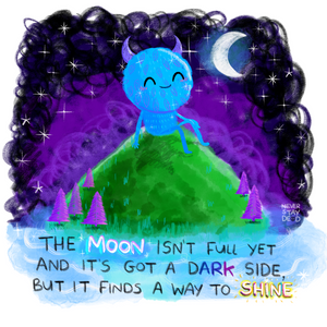 ‘The Moon & Monster’ Print (8x8)
