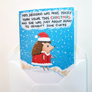 Mrs. Hedgehog Christmas Card