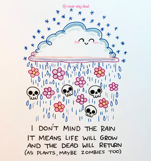 Mini Original ‘I Don’t Mind The Rain…’ Doodle (A5)