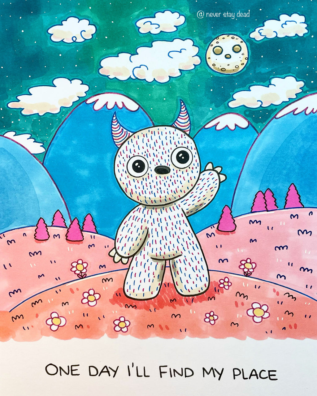 Mini Original ‘One Day I’ll Find My Place’ Drawing (A5)