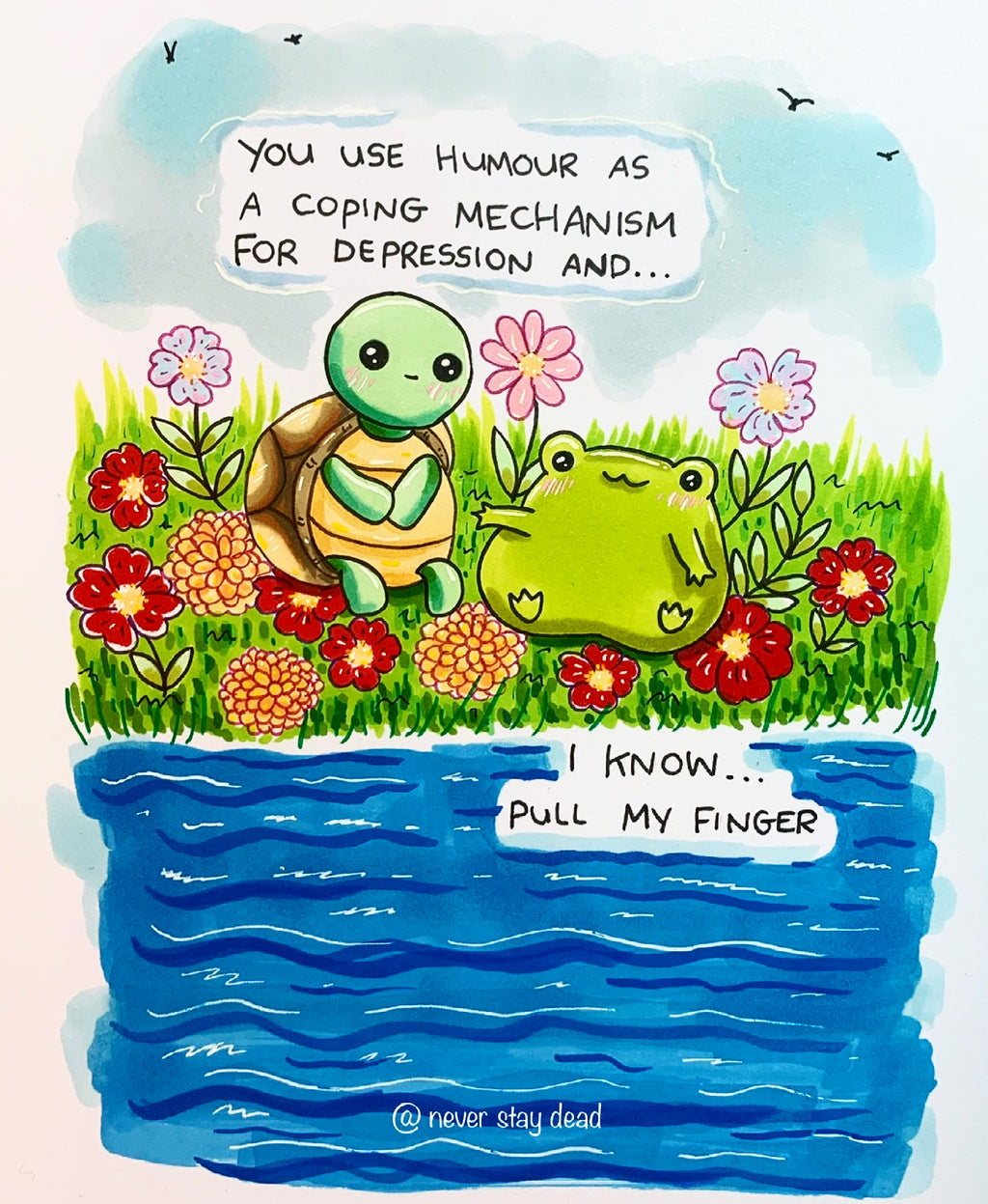 Mini Original ‘You Use Humour As A Coping Mechanism’ Drawing (A5)