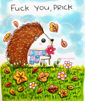 Mini Original ‘Autumn Hedgehog’ Drawing (A5)
