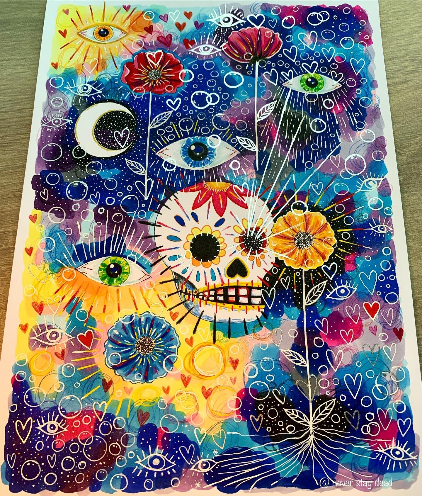 Original ‘Inner Peace Is Temporary Paradise’ Mixed Media Painting