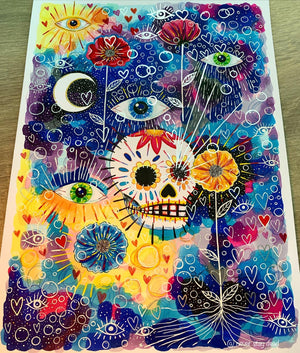 Original ‘Inner Peace Is Temporary Paradise’ Mixed Media Painting