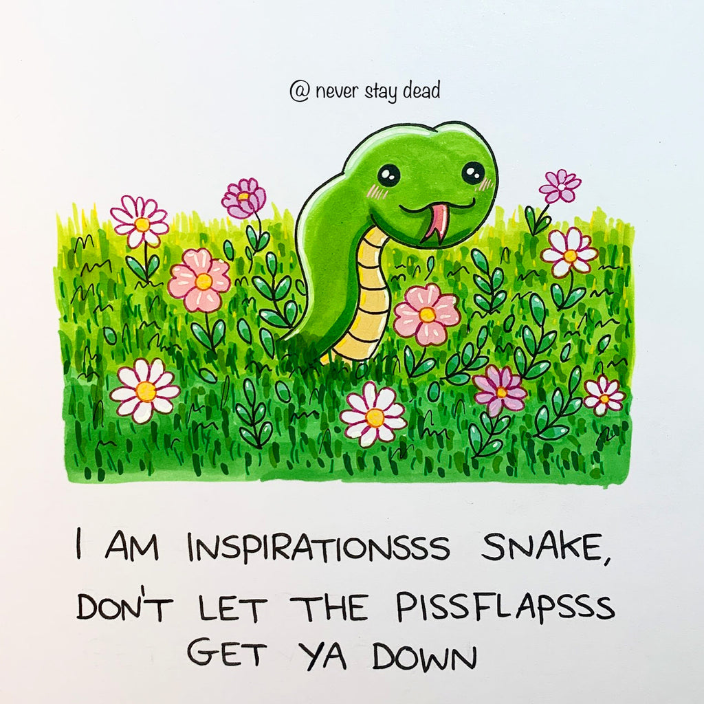 Mini Original ‘Inspirationsss Snake’ Drawing (A5)