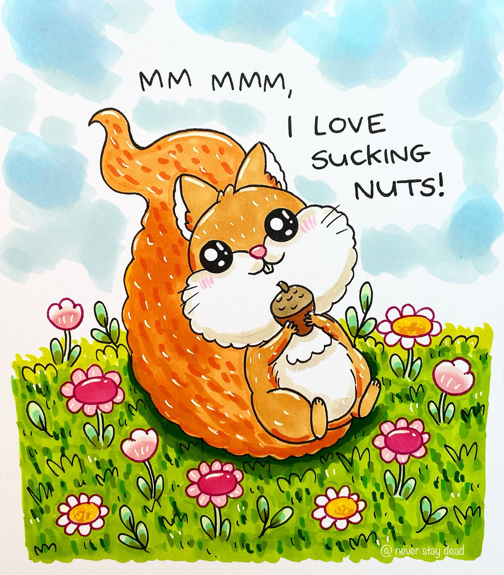 Mini Original ‘Cute Squirrel’ Drawing (A5)