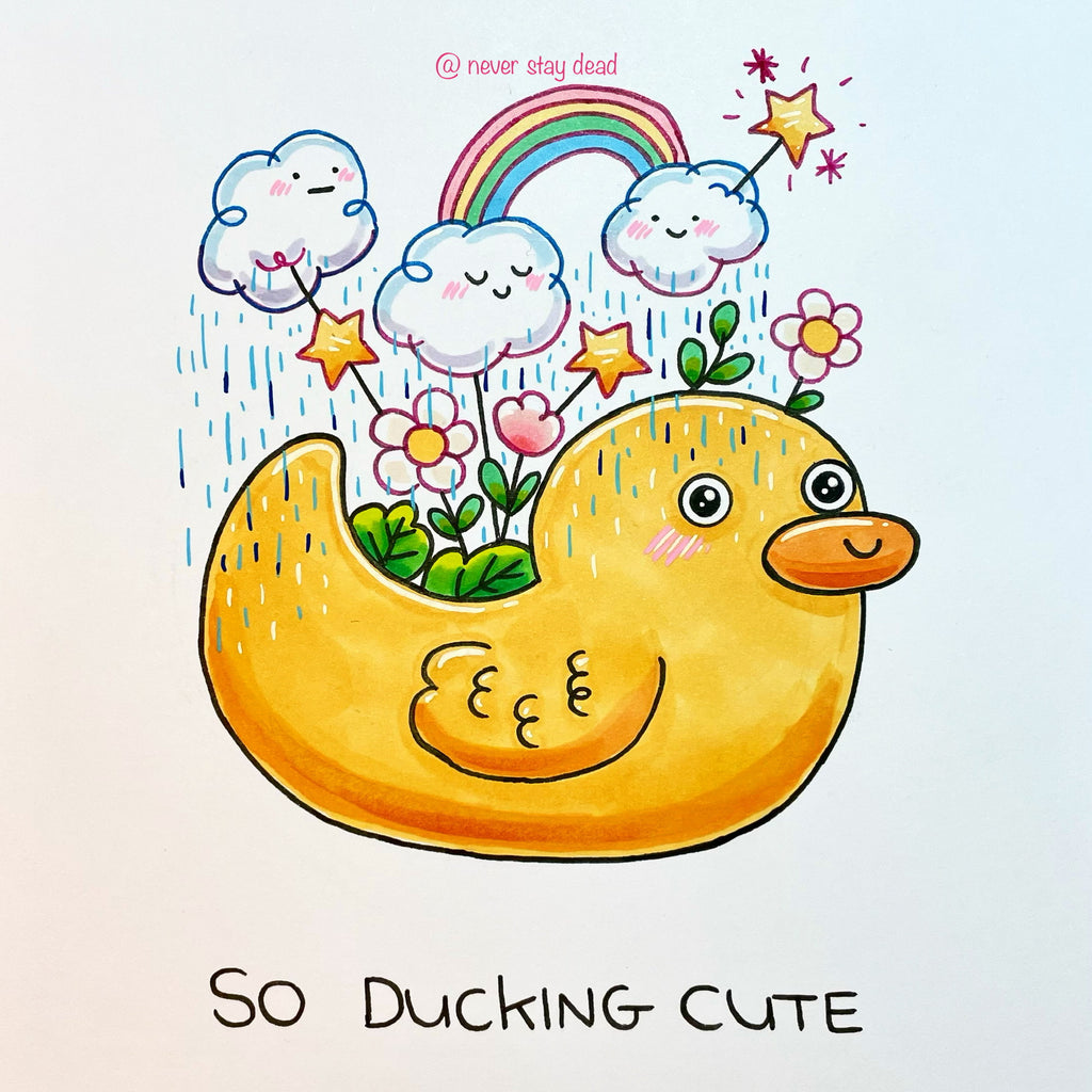 Mini Original ‘So Ducking Cute’ Drawing (A5)