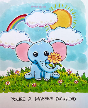Mini Original ‘Elephant & Sunflower’ Drawing (A5)