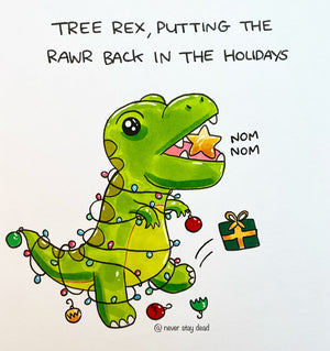 Mini Original ‘Tree Rex’ Doodle (A5)