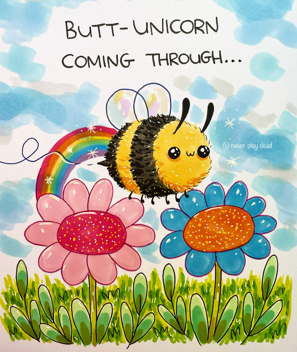 Mini Original ‘Butt-Unicorn’ Drawing (A5)