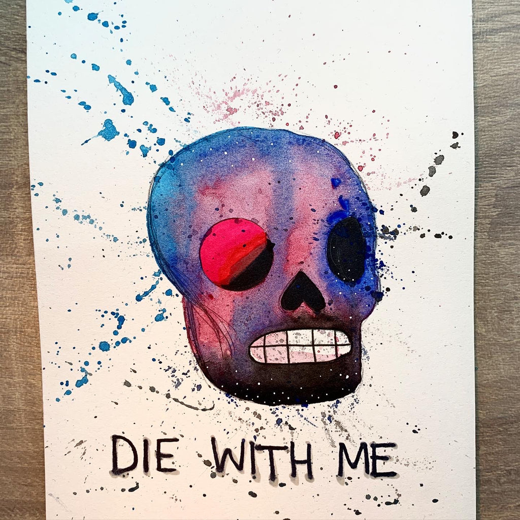 Original Watercolour Skull (A5) PLEASE SELECT WITH DROP DOWN MENU