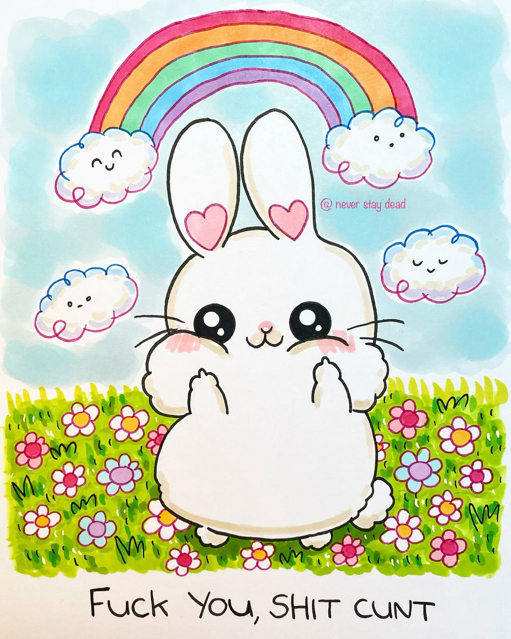 Mini Original ‘Cute Bunny’ Drawing (A5)